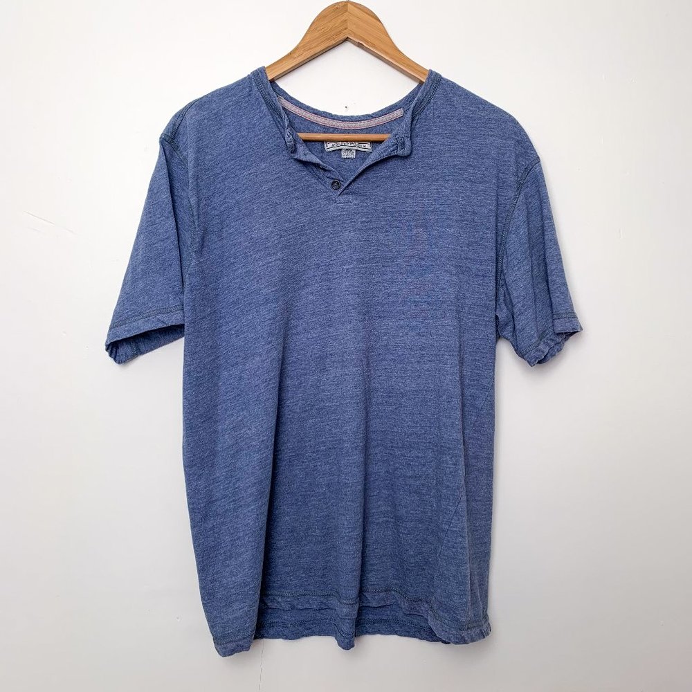 Men’s Henley Navy Button Tee Shirt T Shirt Size Xtra Large